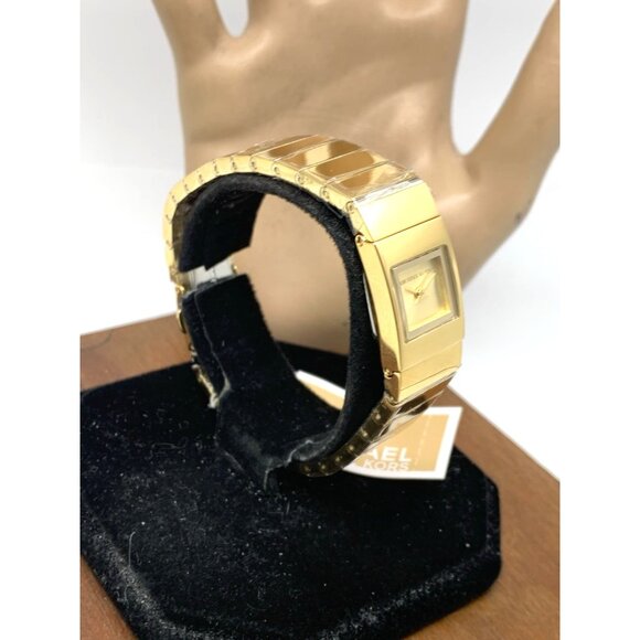 Michael Kors Women's Watch MK4885 Quartz Gold Stainless Steel Petite Tank 15mm - Picture 14 of 14